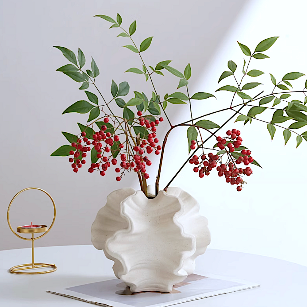   フリルエッジ花瓶 約25cm フリルボールフラワーベース – acacia