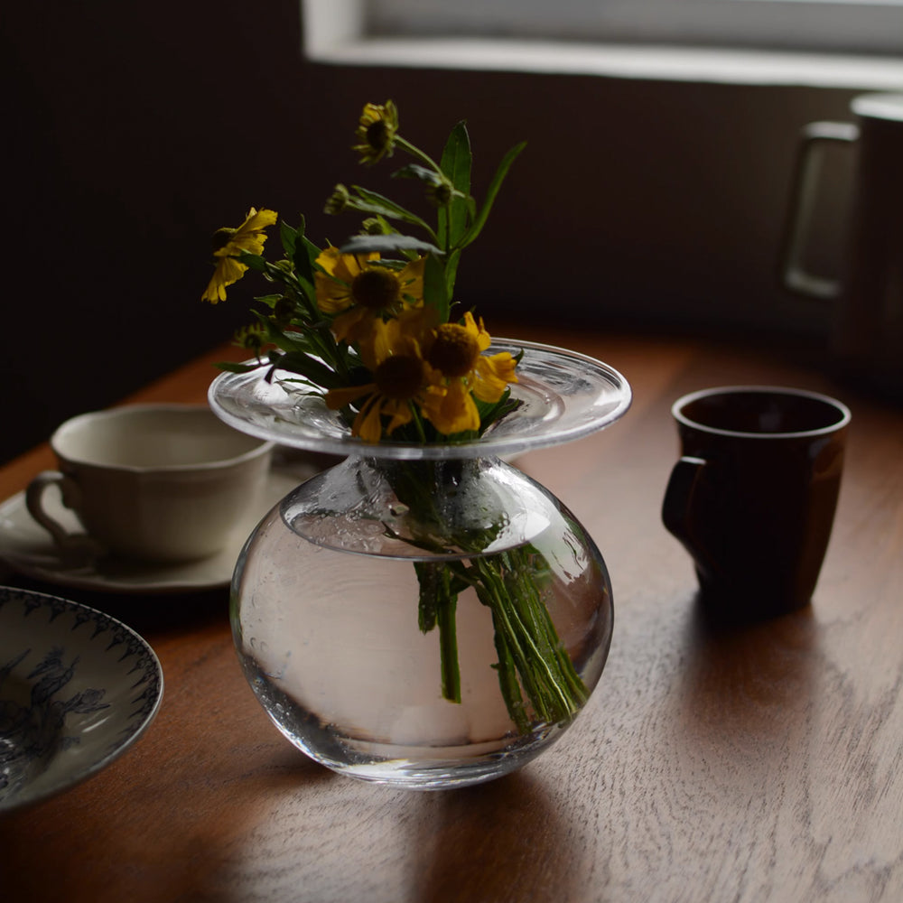 KARE モダンな花瓶フラワーベースのみルーレットリム約30cmフラワー