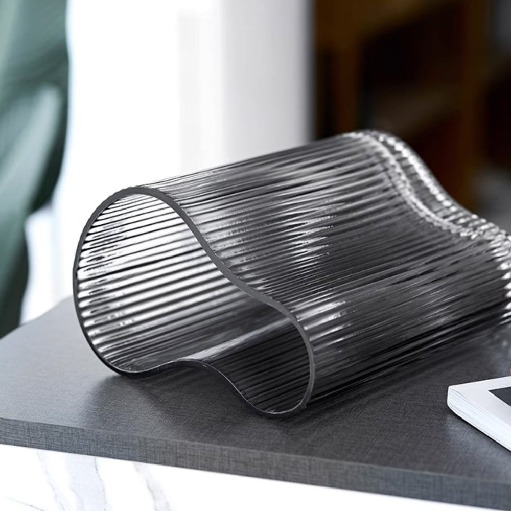 ストライプウェーブガラスフラワーベース – acacia