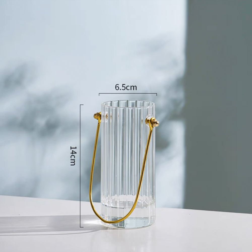 ハンドル付きガラスフラワーベース ゴールドハンドルガラスフラワーベース – acacia