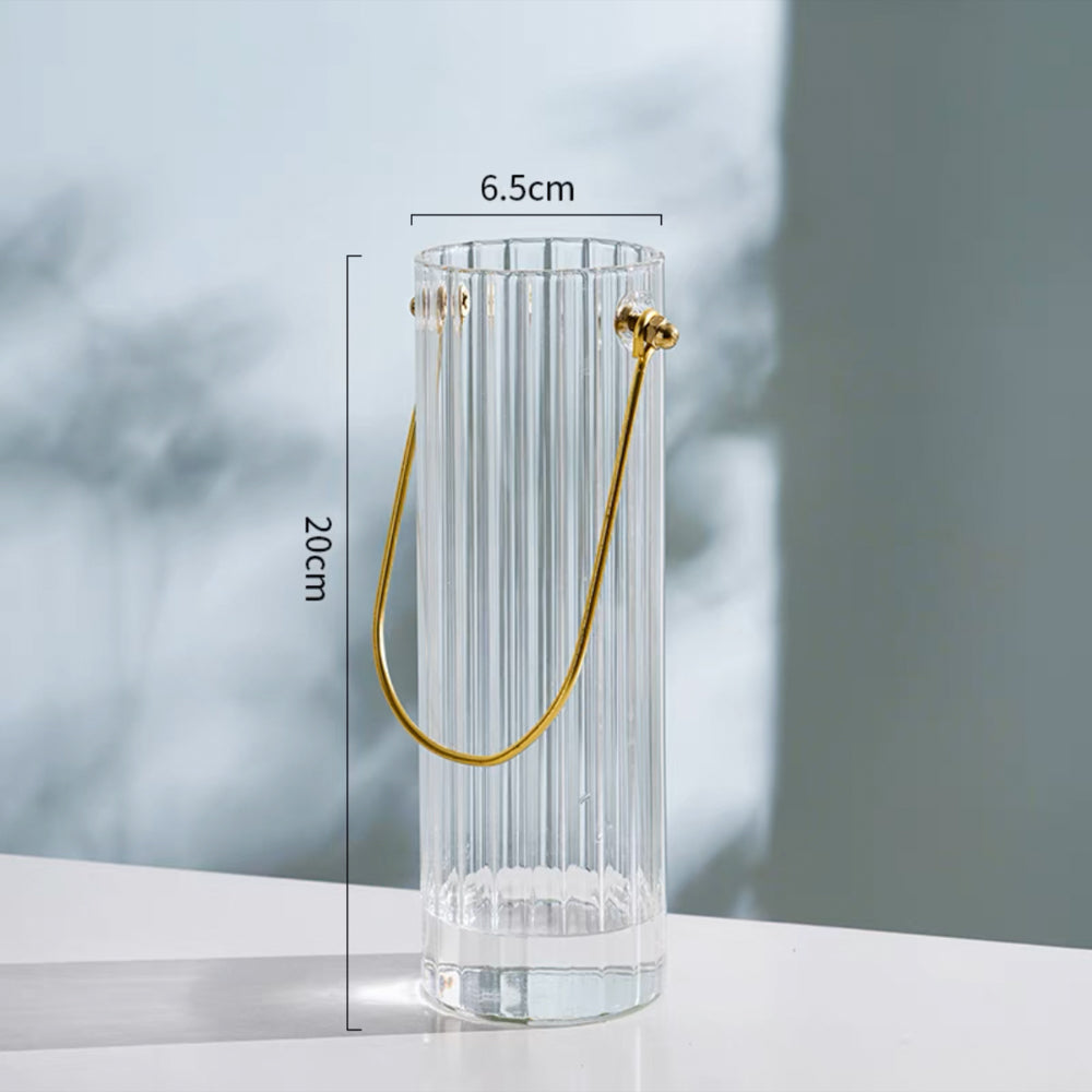 ハンドル付きガラスフラワーベース ゴールドハンドルガラスフラワーベース – acacia