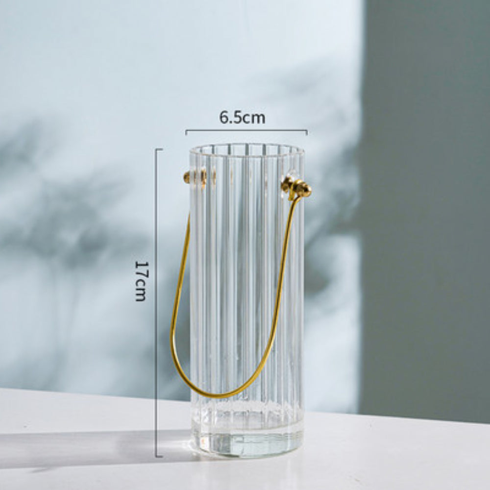 ハンドル付きガラスフラワーベース ゴールドハンドルガラスフラワーベース – acacia