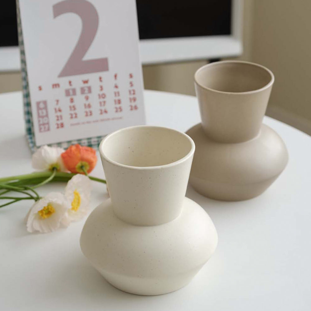 重松花器店 陶器 花瓶 フラワーベース マットグリーン マットカラーナチュラルフラワーベース – acacia